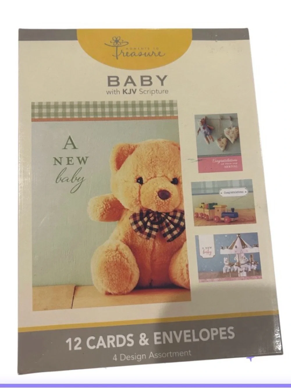 Baby Greeting Cards Box - Tan Teddy Design